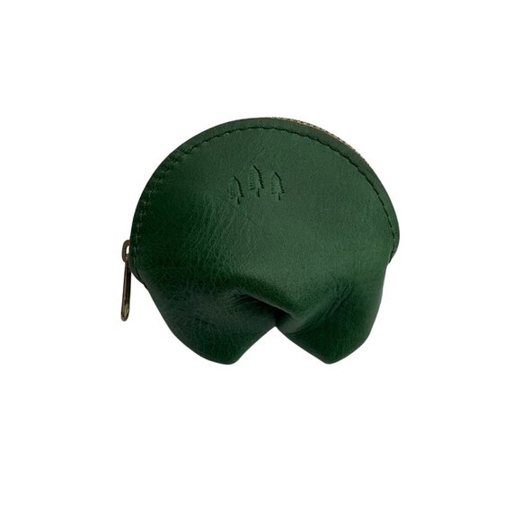 Portland Leather Goods Fortune Cookie Coin Pouch Charm Emerald Green - Picture 3 of 9